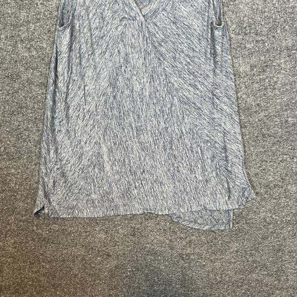 Sigrid Olsen Shirt Womens Medium Blue Linen Tank Top Flowy Vneck Casual Boho - Picture 3 of 10